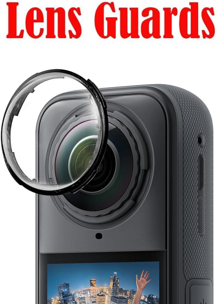 Locofun Kameraschutz für Insta360 X5 für Panzerglas, Premium-Linsenschutz, 2 Stück 3D Drehbar Objekt