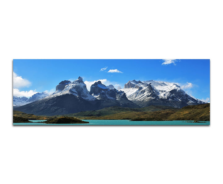 Paul Sinus Art Panoramabild auf Leinwand und Keilrahmen 150x50cm Chile Nationalpark Gebirge Schnee B