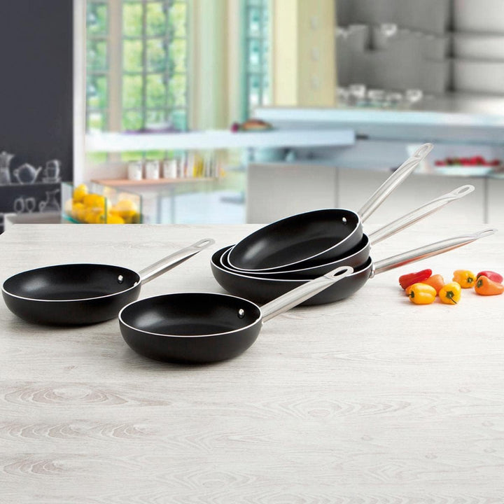 Quid Pfanne 22 cm Pro Chef Alum, Aluminium, Schwarz und Stahl, 4.37 cm, pfanne 22 cm