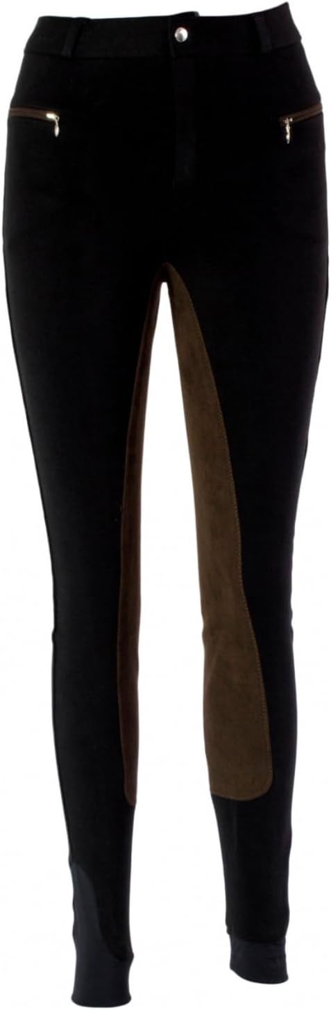 RL24 Damen Reithose Vollbesatz Flex BASICLINE 36 Schwarz/Dunkelbraun, 36 Schwarz/Dunkelbraun