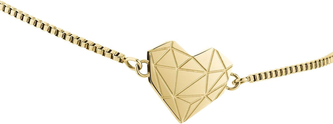 LIEBESKIND BERLIN Damen-Collier Edelstahl, Bundle mit Armband Herz 20 cm