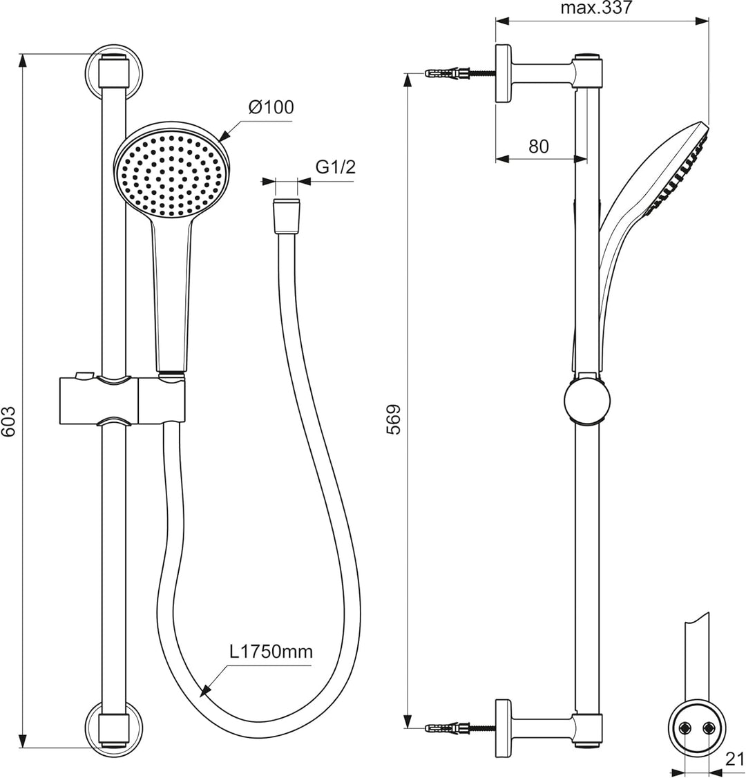 Ideal Standard BD142XG Idealrain Brausekombination Aufputz