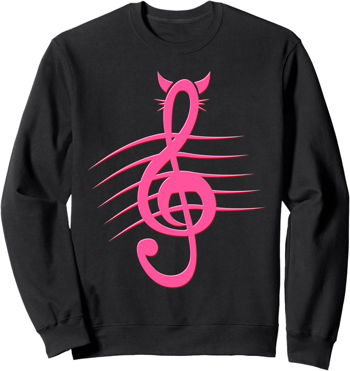 Notenschlüssel T-Shirt - Katze als Violinschlüssel Musiker Sweatshirt