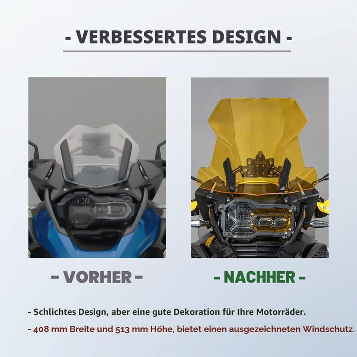 TAZGANTAX Motorrad Tourenscheibe Windschutz kompatibel mit B.M.W R1200GS R1250GS R 1200 GS R 1250 GS