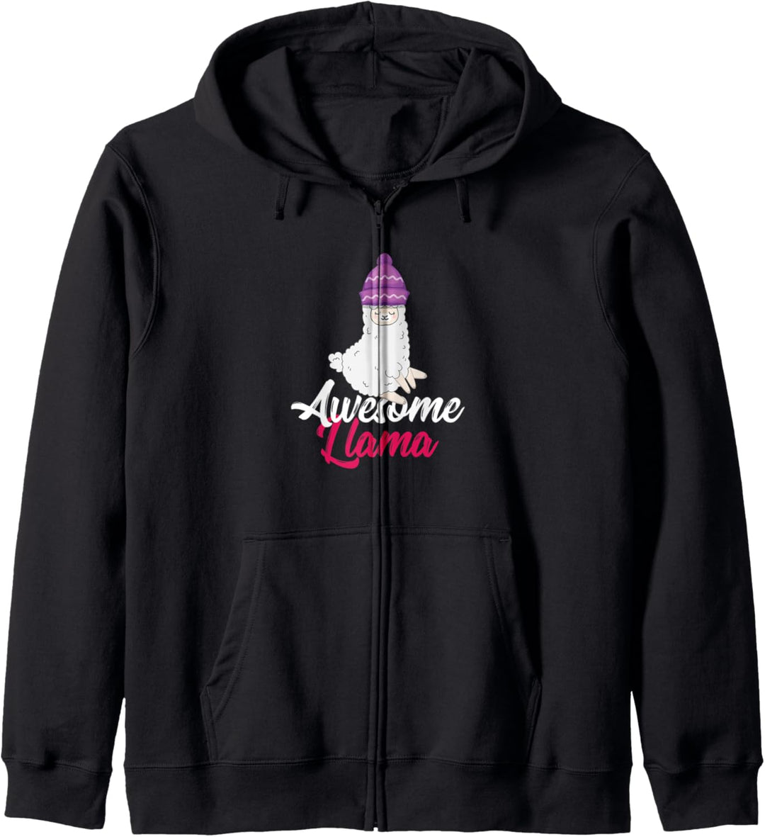 Awesome Llama Wearing Cool Purple Cap Fun Geschenk Kapuzenjacke