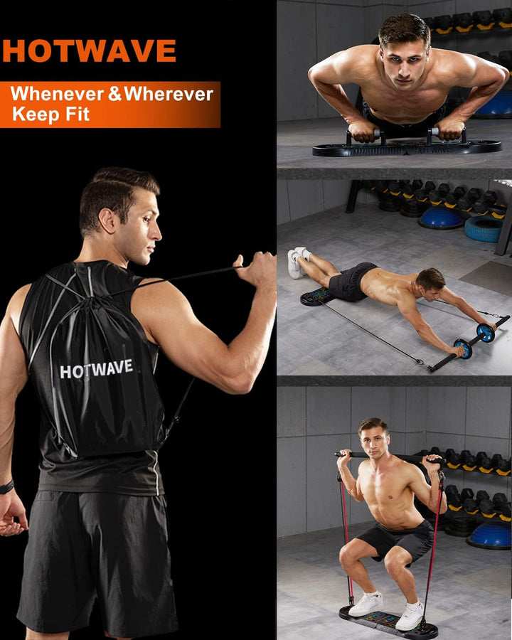 HOTWAVE Liegestützbrett Fitness, tragbare faltbare 20 in 1 Liegestützstange zu Hause Fitnessstudio,
