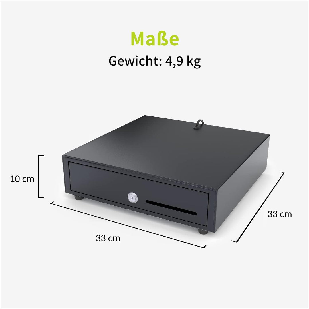 ACROPAQ Kassenschublade - Öffnung elektrisch mit RJ11 Anschluss, Kassenlade 33 x 33 cm, Unterbau gee