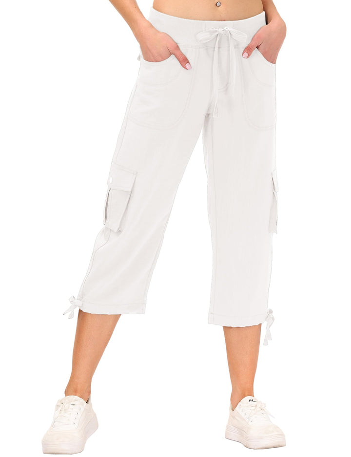 JINSHI Hosen Damen Sommer Cargohose 3/4 Lange Hosen Caprihose Freizeithose Outdoorhose Wanderhose mi
