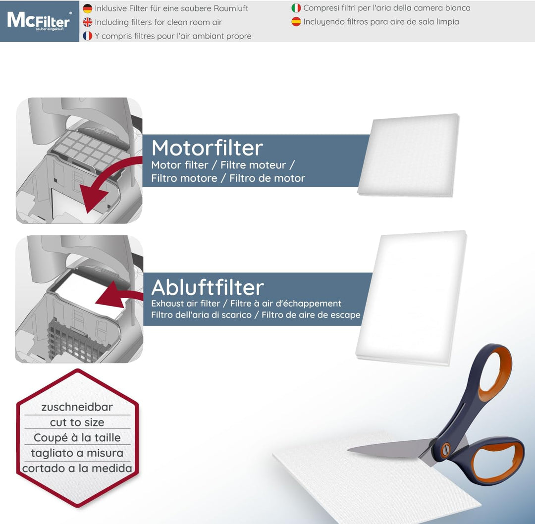 McFilter I 20 Staubsaugerbeutel kompatibel für M Complete C3 Cat & Dog PowerLine Bodenstaubsauger I