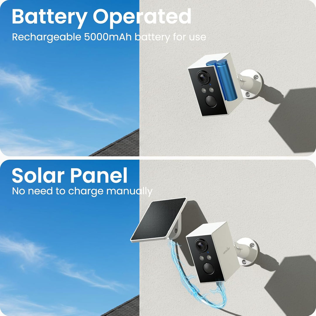 wansview Überwachungskamera Aussen Akku Solar - Kamera Überwachung Aussen Akku mit Farbnachtsicht, W