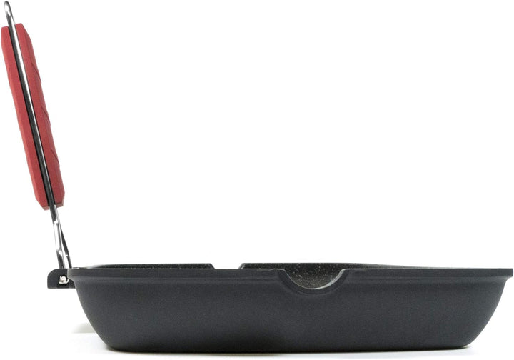 Moneta Grillpfanne 24 x 24 cm Pro Grill mit klappbarem Griff auch für Induktion