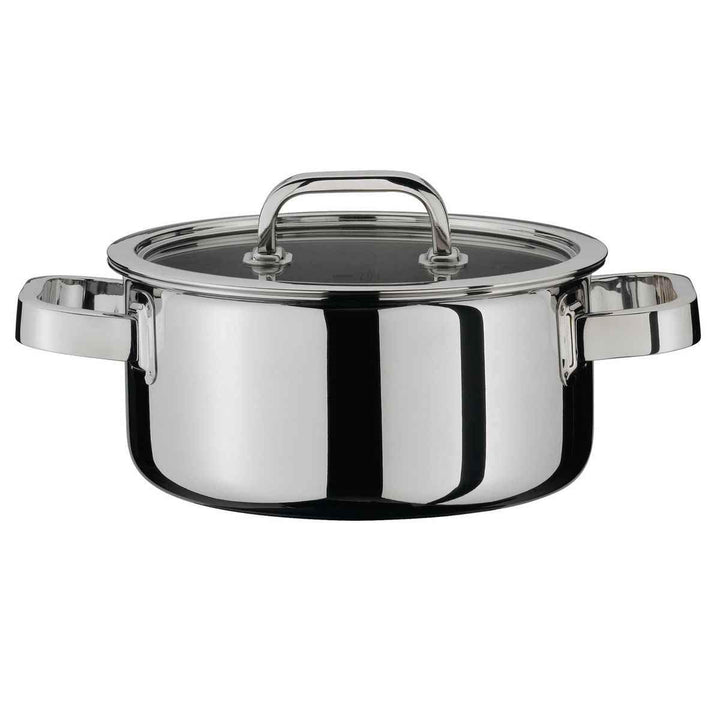 Spring 0615500616 Finesse Bratentopf mit Deckel, Edelstahl, silber, 11 x 25,2 x 27,6 cm