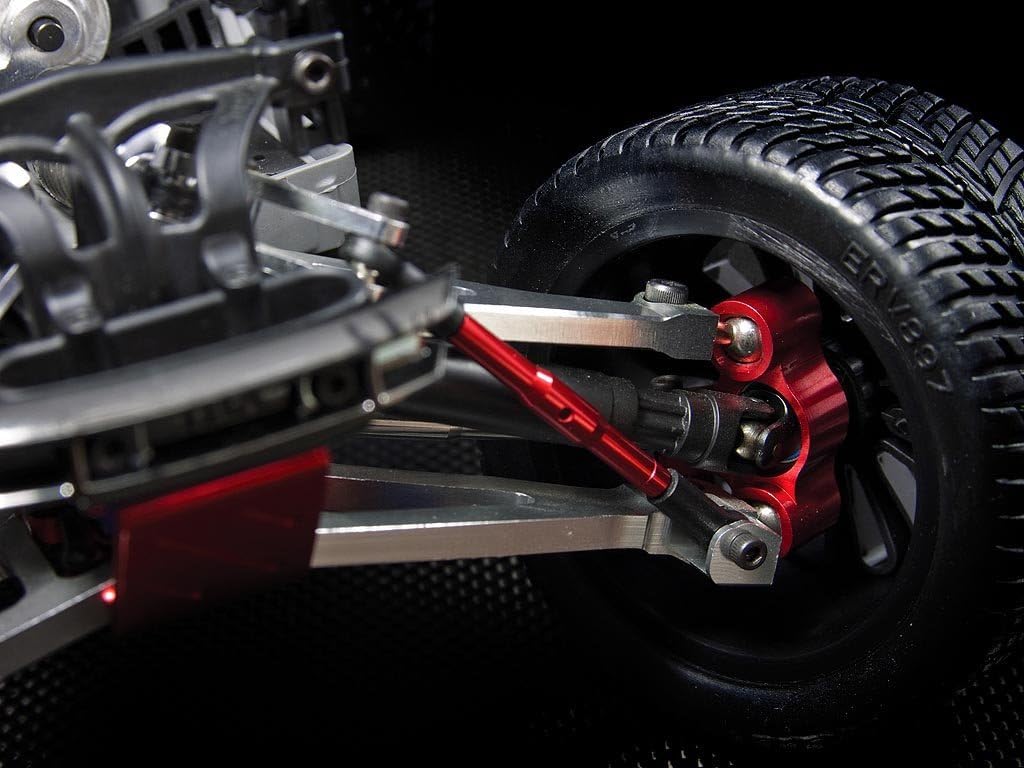 GPM for Traxxas Mini E-Revo, Mini Slash, Mini Summit Aluminum Front/Rear Knuckle Arm - 1Pr Set Red