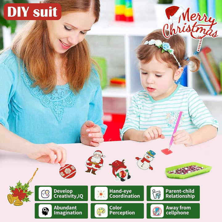 LYLIDIA Diamond Painting Weihnachts Anhänger DIY Kit 30 Stück Doppelseitig Diamont Painting Weihnach