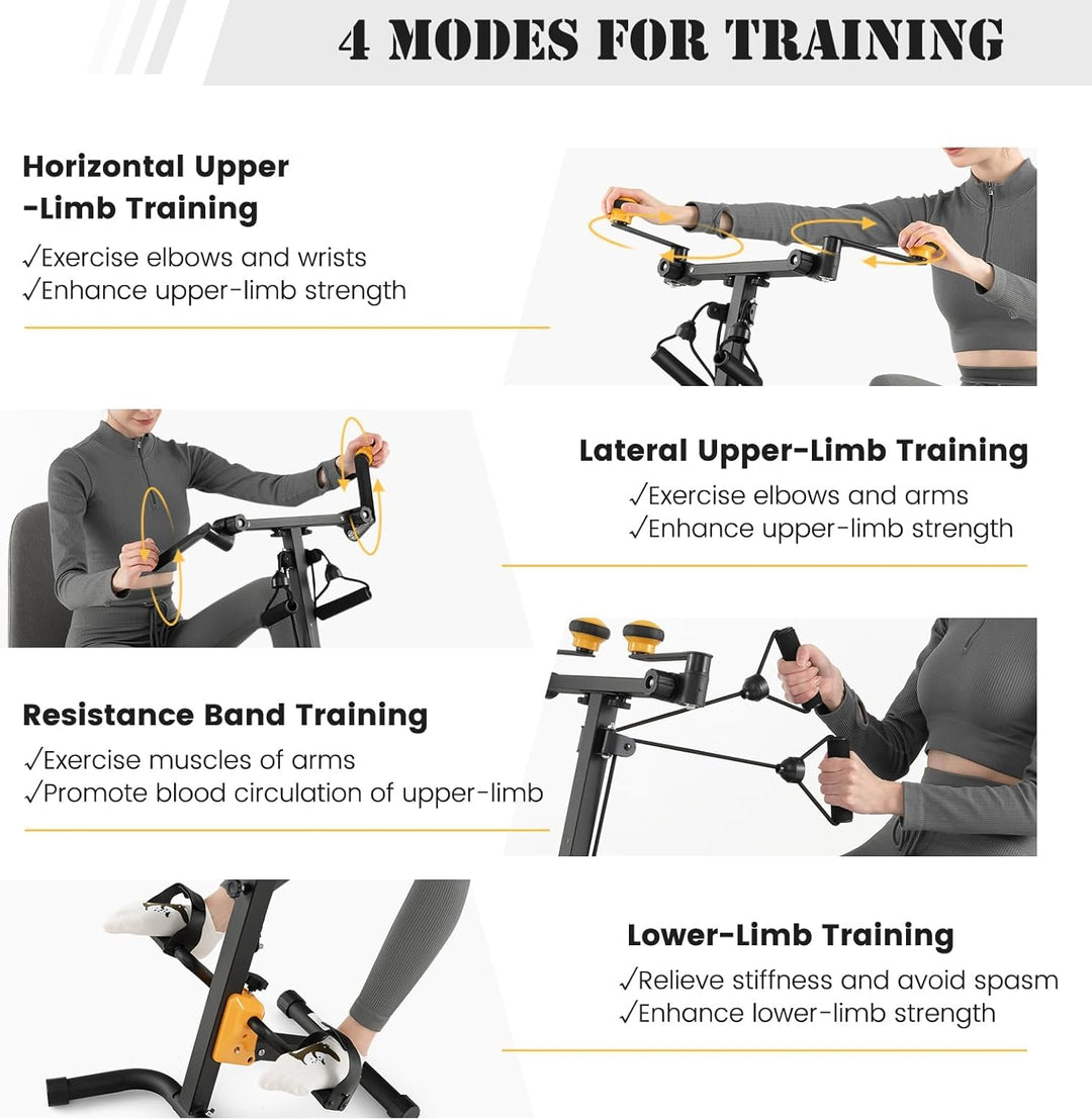 KOMFOTTEU Heimtrainer Fahrrad Multifunktional für Senioren, Pedaltrainer Arm- und Beintrainer, verst