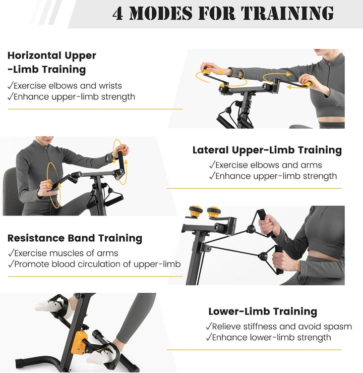 KOMFOTTEU Heimtrainer Fahrrad Multifunktional für Senioren, Pedaltrainer Arm- und Beintrainer, verst
