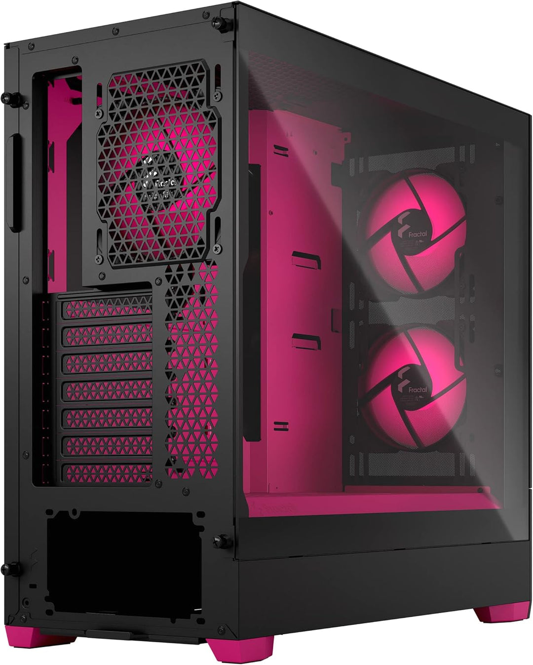 Fractal Design Pop Air RGB Magenta Core - Tempered Glass Clear Tint - Honeycomb Mesh Front – TG Side