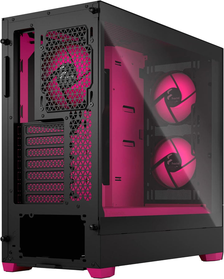 Fractal Design Pop Air RGB Magenta Core - Tempered Glass Clear Tint - Honeycomb Mesh Front – TG Side