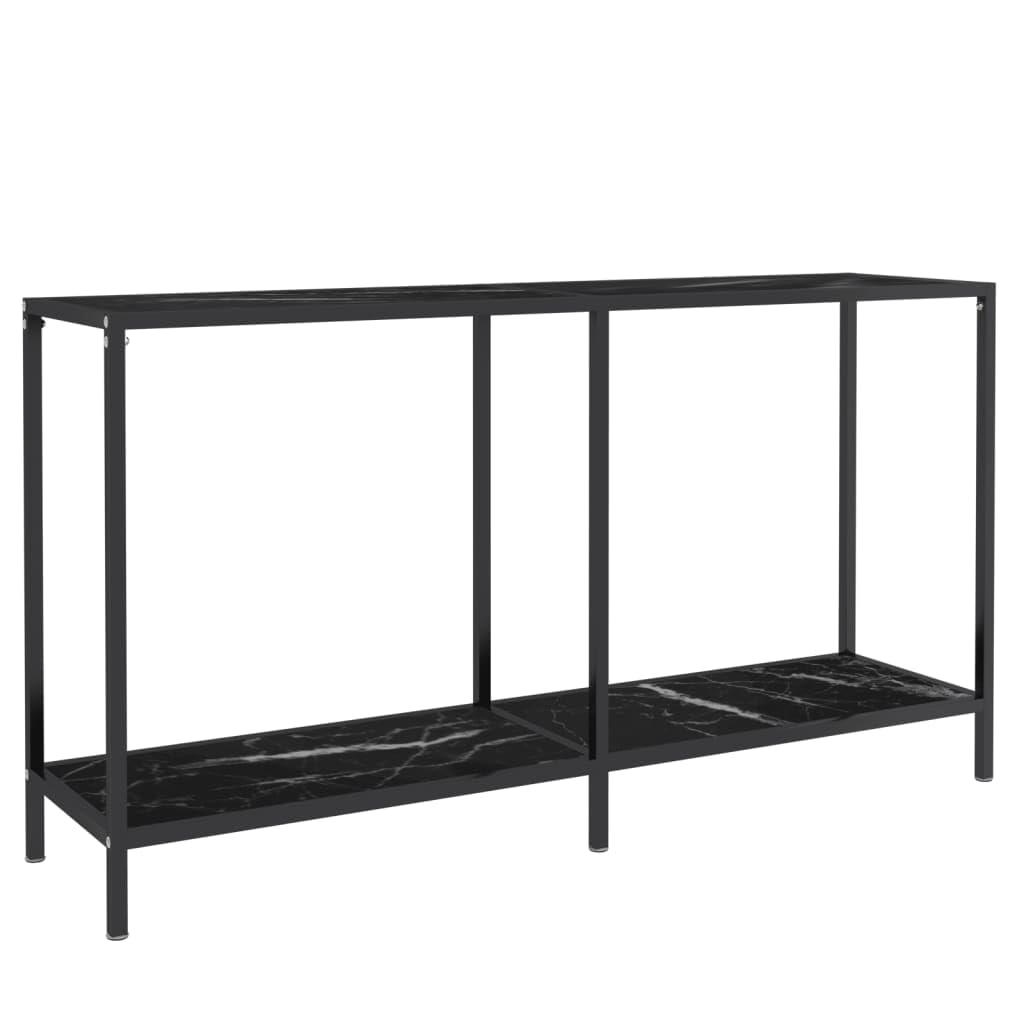 Bussandri Exclusive - Konsolentisch Schwarz 140x35x75,5 cm Hartglas