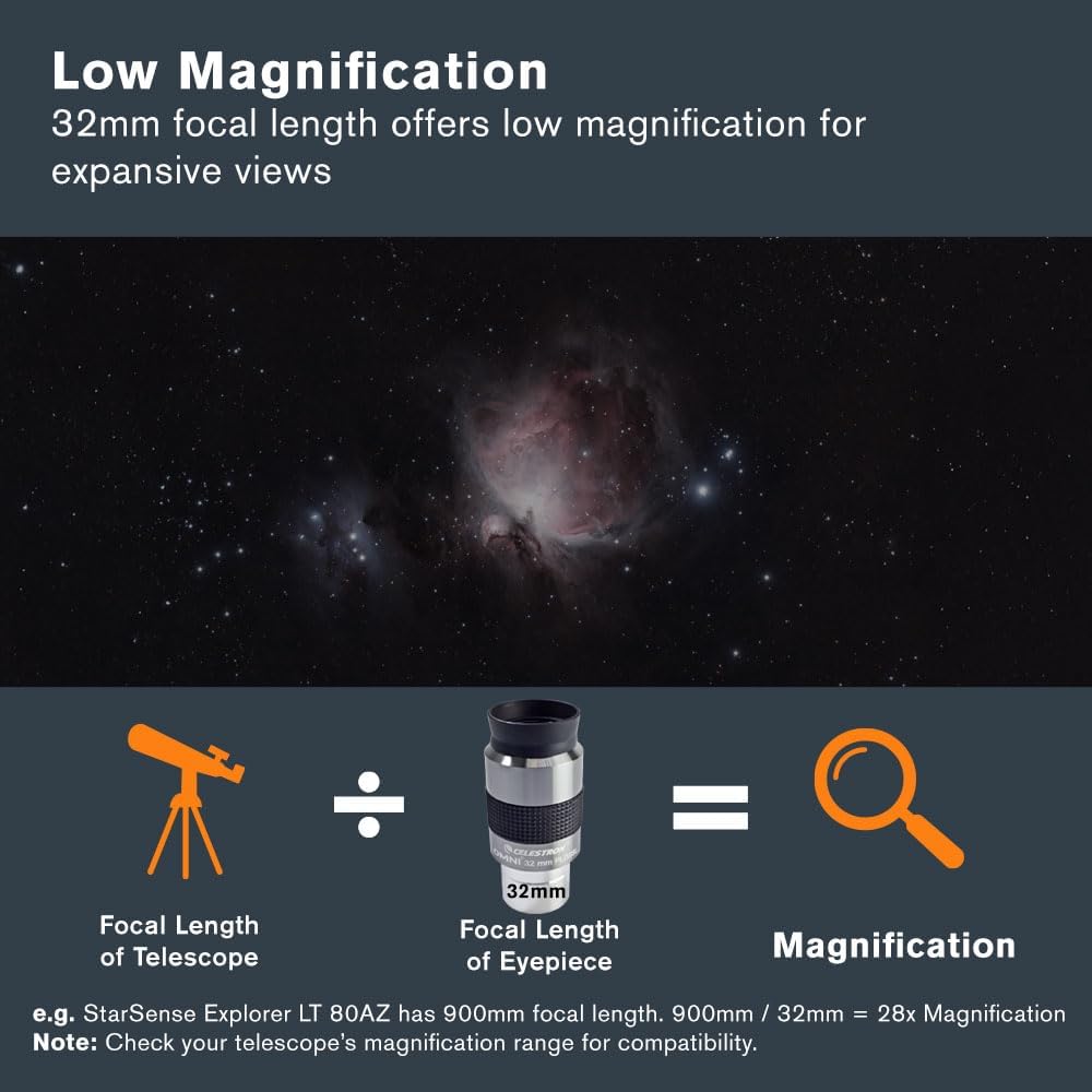 Celestron 93323 1-1/4-32 mm Omni Serie Okular, 32 mm