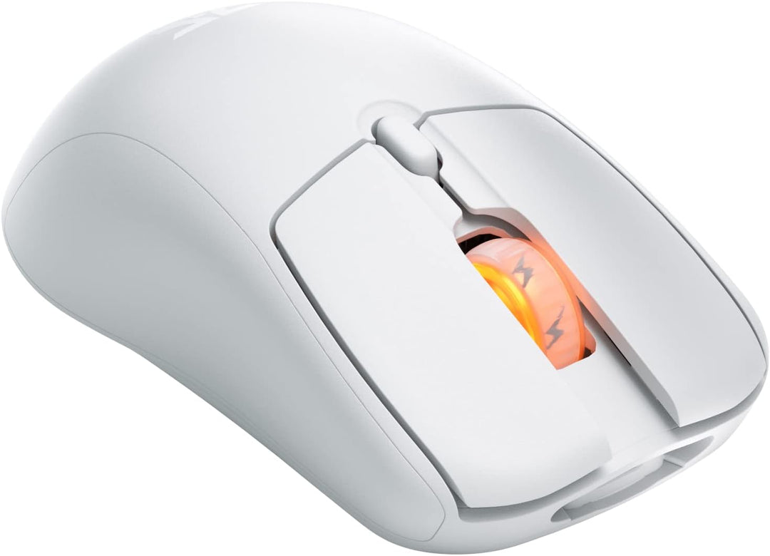 Fnatic BOLT Weisse Kabellose Gaming Maus – Pixart 3370 Sensor, 69g, WiFi & Bluetooth, Akkulaufzeit 1