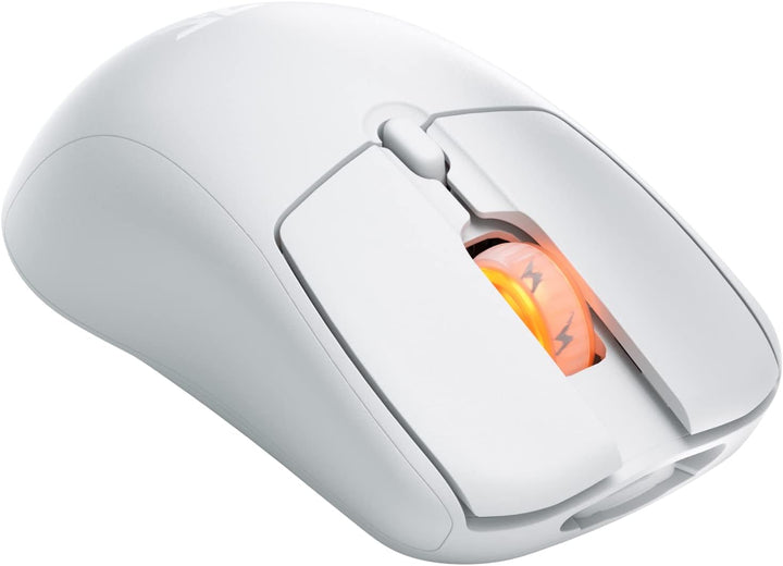 Fnatic BOLT Weisse Kabellose Gaming Maus – Pixart 3370 Sensor, 69g, WiFi & Bluetooth, Akkulaufzeit 1
