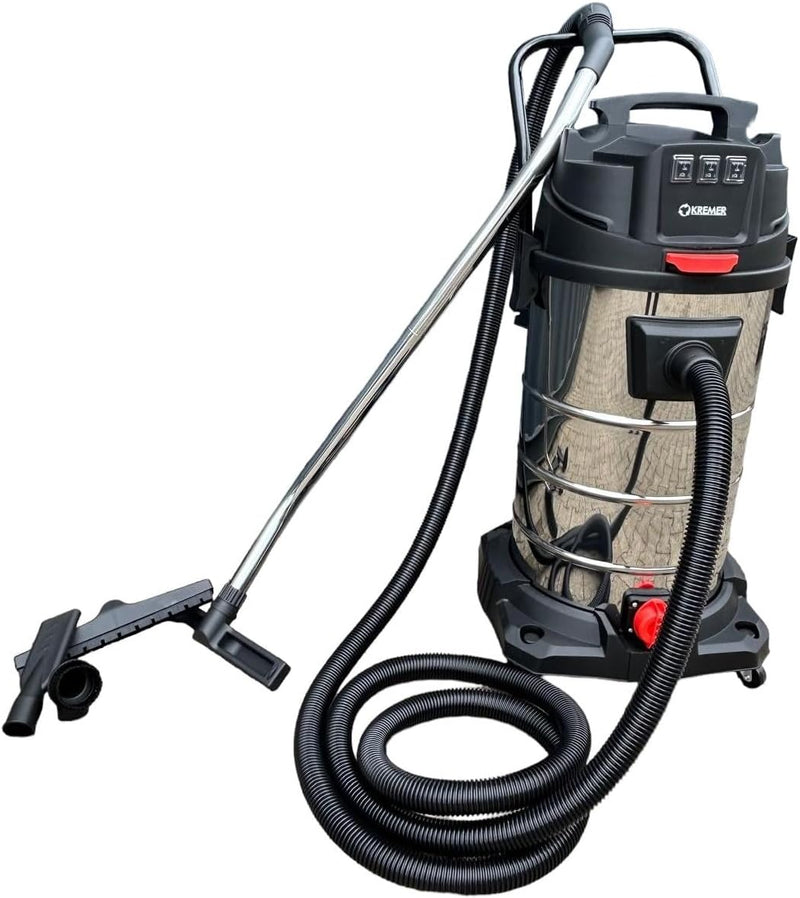 DeTec. Industriesauger 3000W Nass Trocken Sauger 100 Liter Edelstahl Behälter | Industrie Gewerbe St