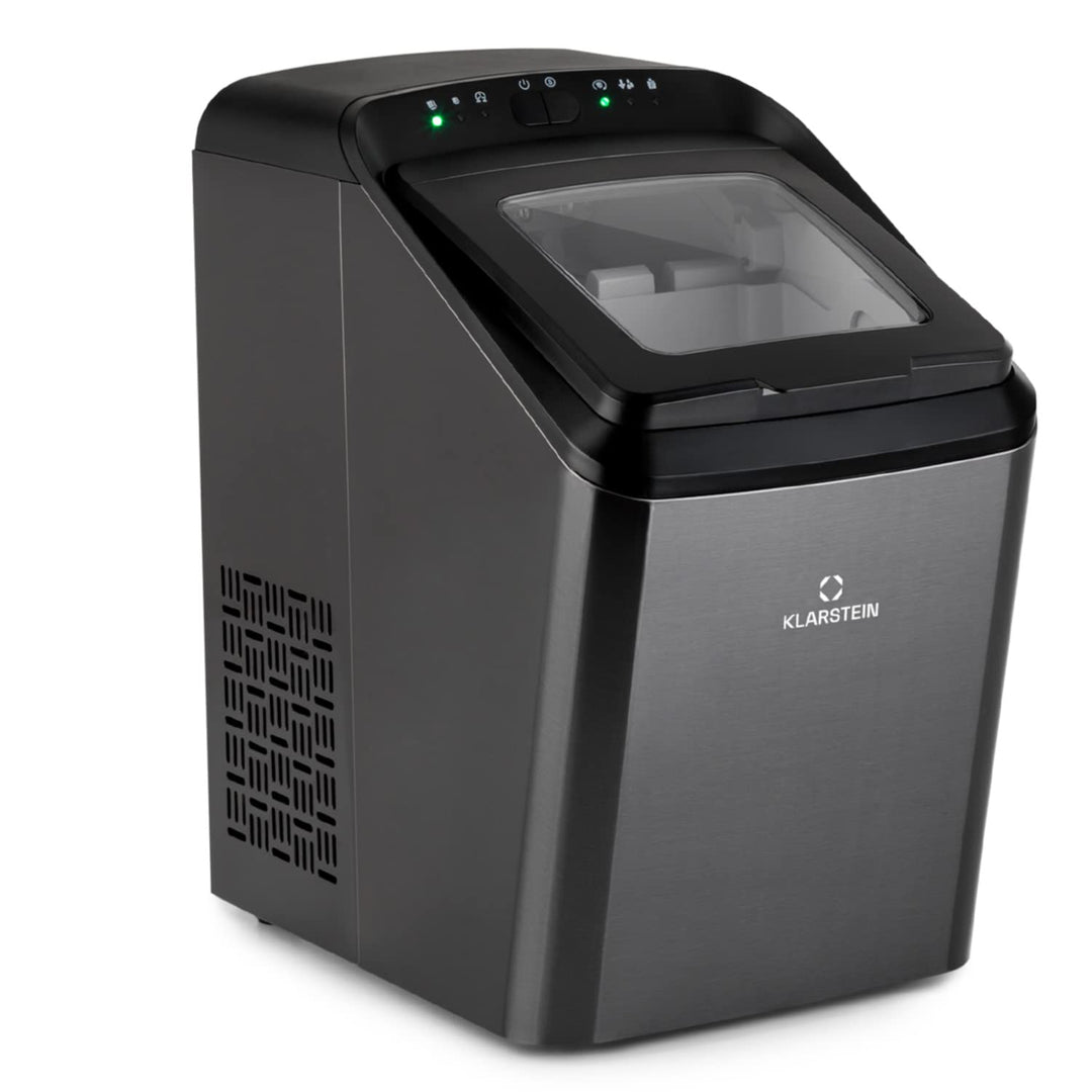 Klarstein Partytime Eiswürfelmaschine - 15kg/24h, 2 Eiswürfelgrössen: S &amp; L, Produktionszeit in 7 Mi