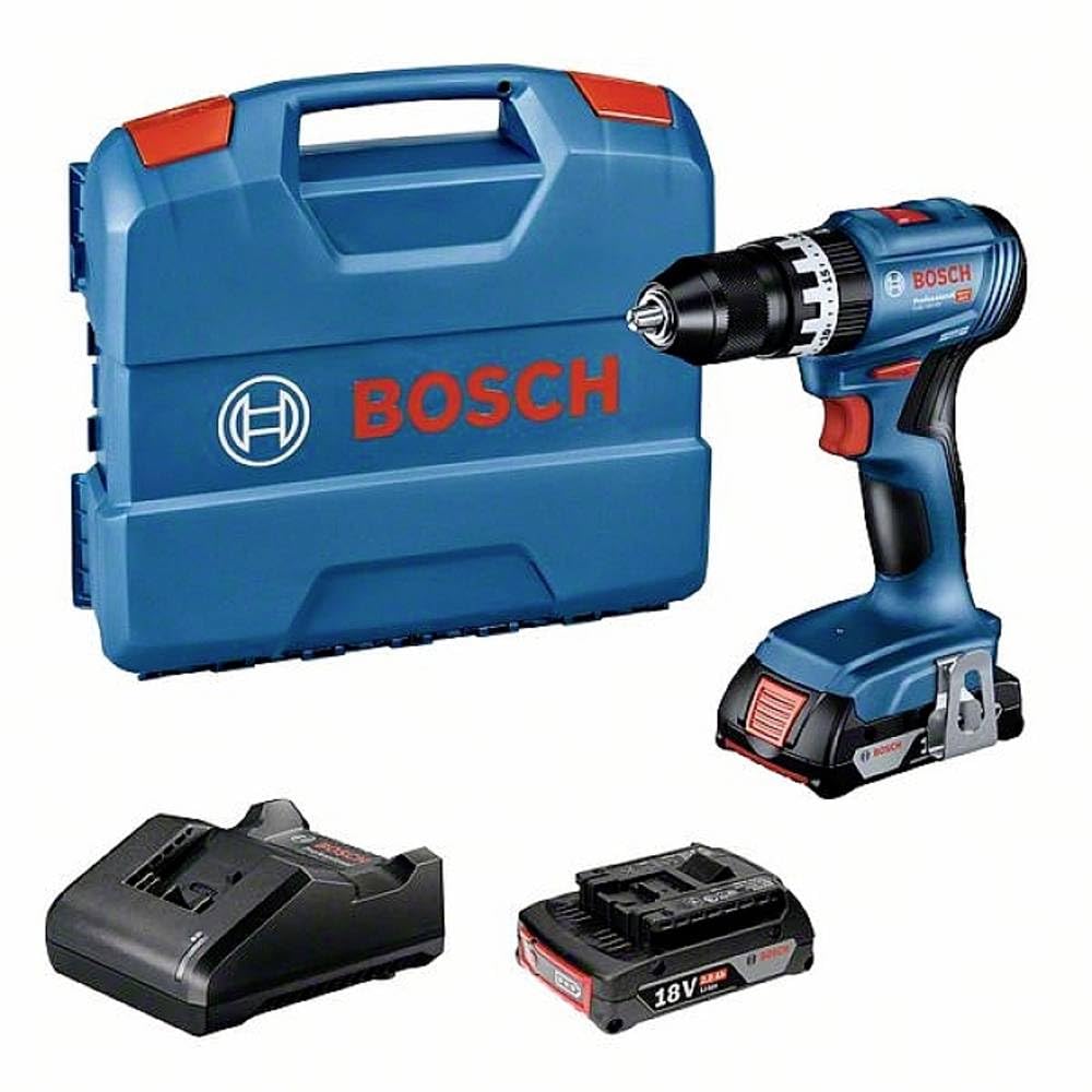 Bosch Professional 18V System Akku Schlagbohrschrauber GSB 18V-45 (Drehzahl 1.900 min⁻¹, inkl. 2x 2.