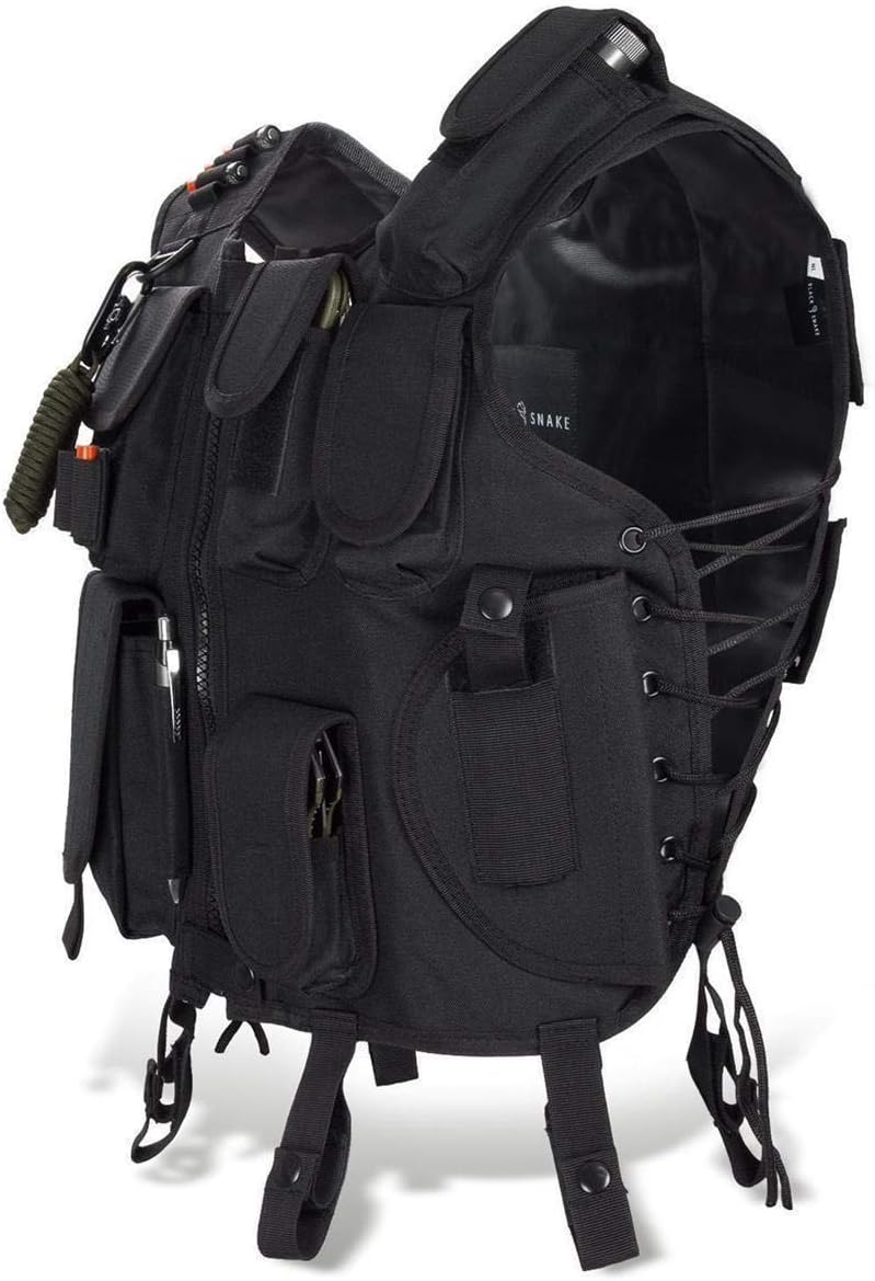 Black Snake SWAT FBI Security Police Agenten Kostüm Einsatzweste und Baseball Cap XL-XXL SECURITY, X