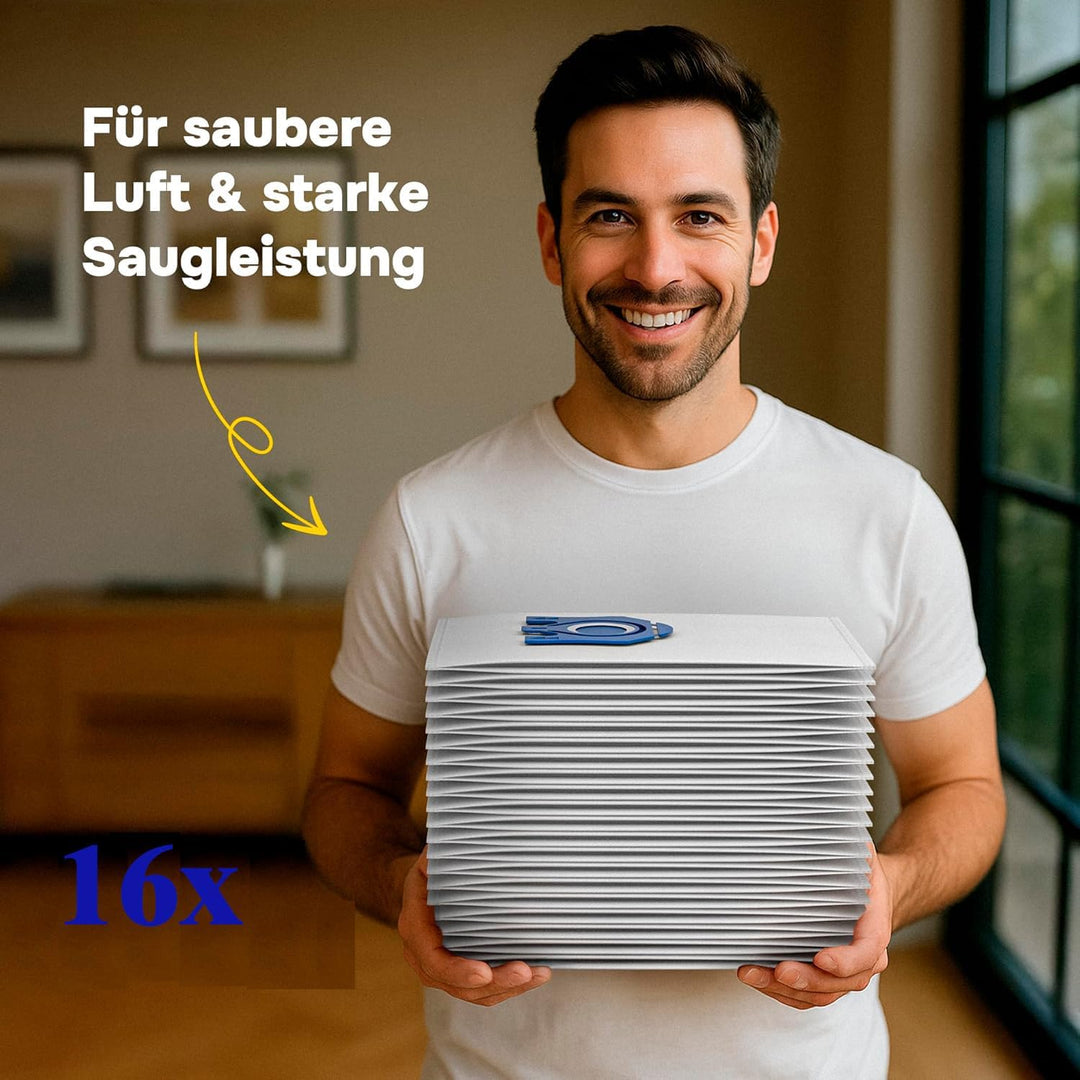 16x Staubsaugerbeutel für Miele Staubsauger kompatibel mit Miele GN Serie S8340 S2 S4 S5 S6 S8, Comp