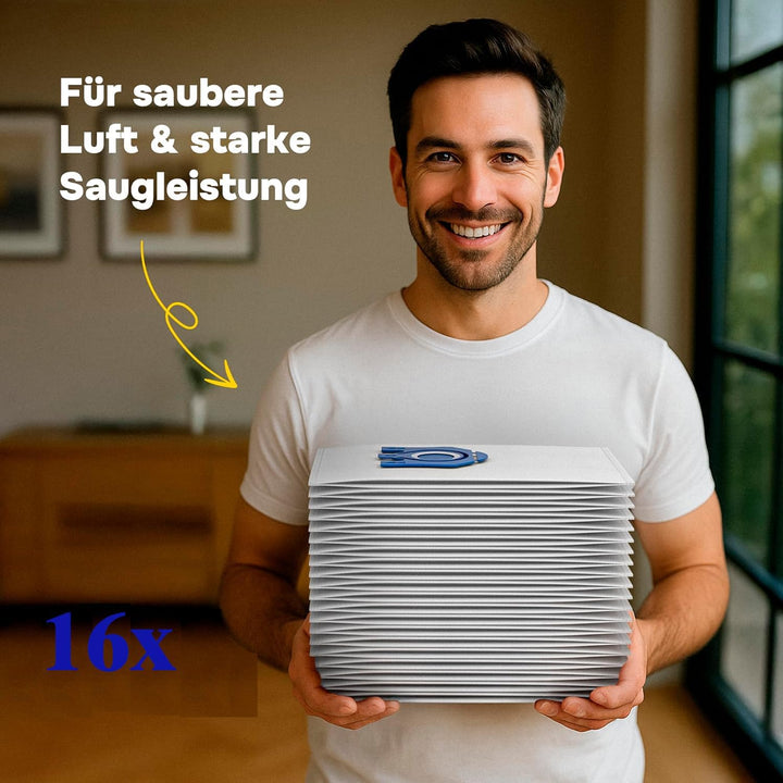 16x Staubsaugerbeutel für Miele Staubsauger kompatibel mit Miele GN Serie S8340 S2 S4 S5 S6 S8, Comp