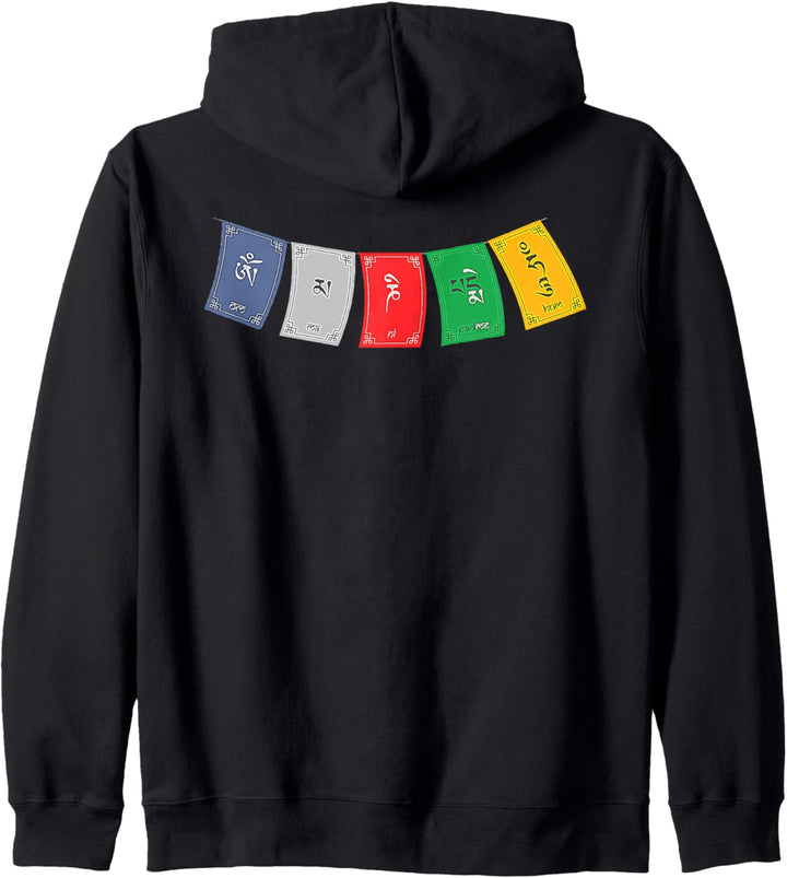 OM MA NI PADME HUM - Gebetsfahnen 5 - Fanspass Kapuzenjacke