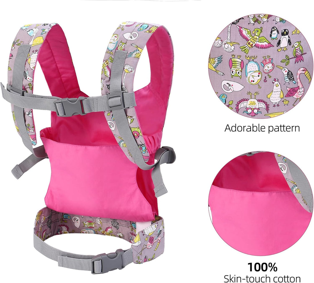 Miracle Baby Babypuppentrage für Kinder, Vorder- und Rückentrage mit verstellbaren Trägern für Mädch