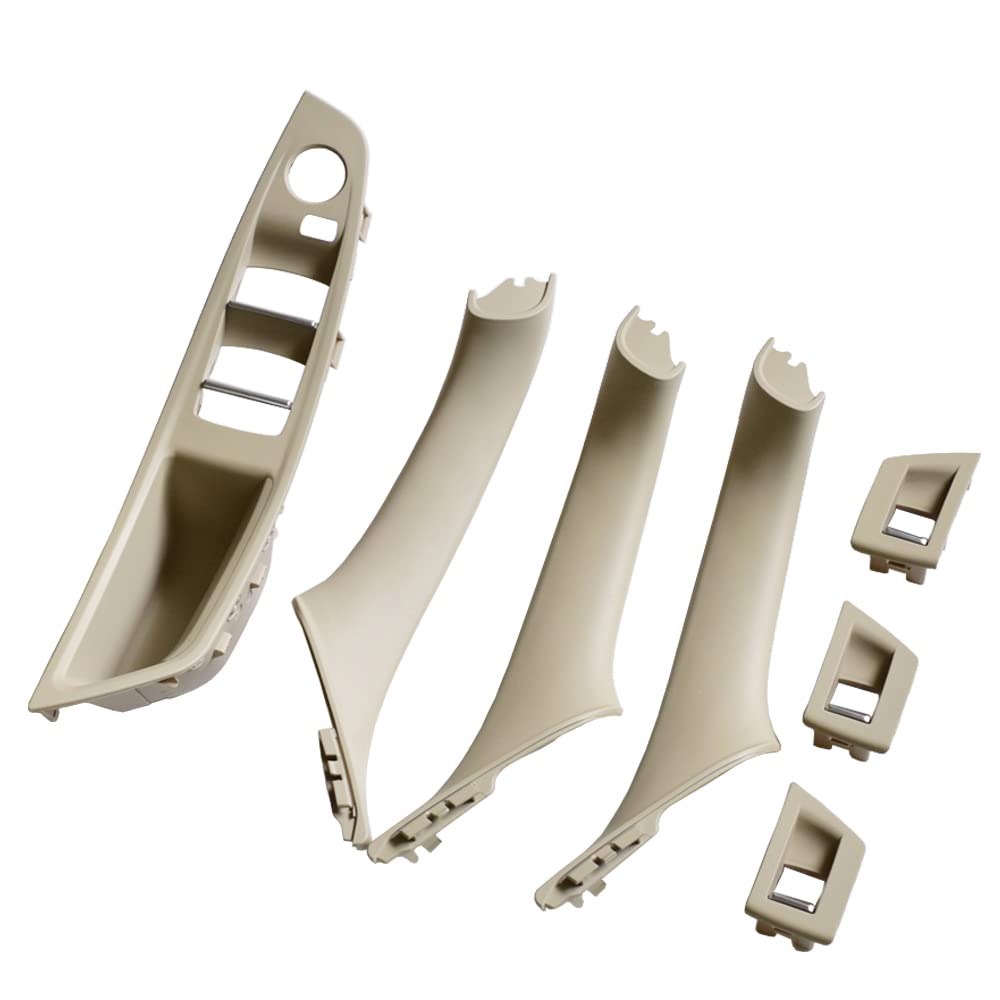 Hacreyatu 7PC LHD Innentürgriff Innentürverkleidung Pull für B-M-W 5er F10 F11 520 523 525 528 530 5