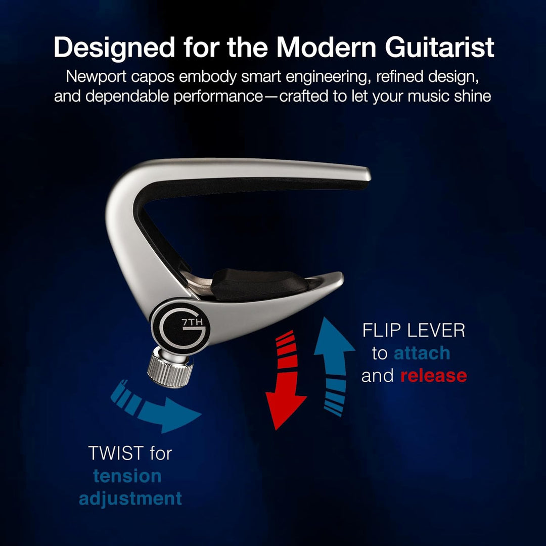 G7th C31010 Newport Capo Acoustic silver Newport, Western-/Akustikgitarre silber Single, Newport, We