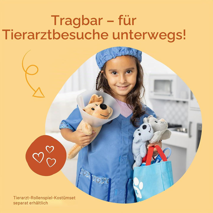 Melissa and Doug Tierarzt Spielzeug Kinder | Pet Doctor Tierarzt Spielset | Kuscheltier Zubehör | Ro