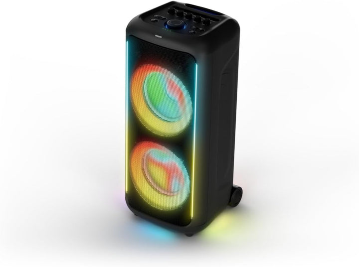 Philips TAX5000E Bluetooth-Party-Lautsprecher, 200 W Leistung, Bass+, Lichtshow, 14 Std. Akku, TWS,