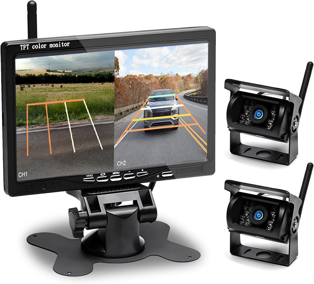 Kabellos Dual Rückfahrkamera Set HD 1080P 7&