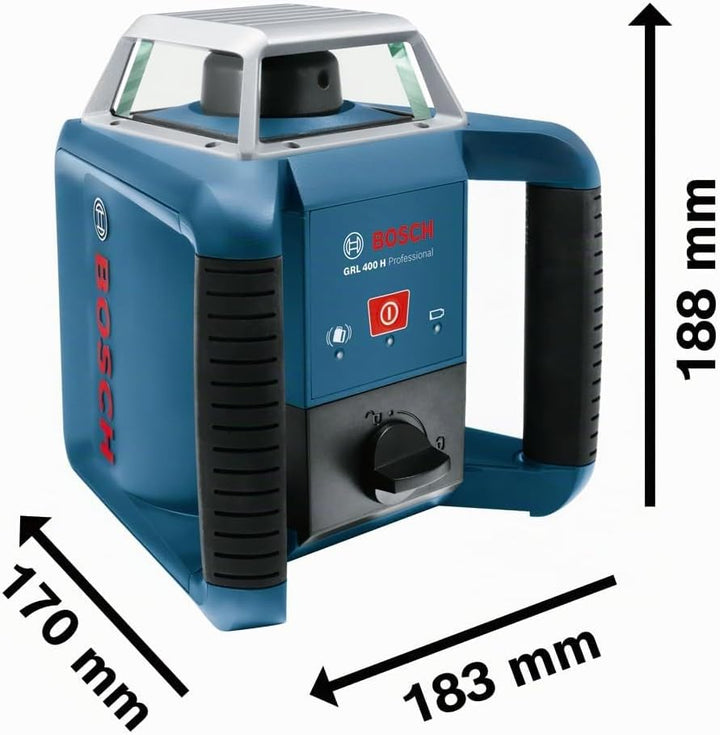 Bosch Professional Rotationslaser GRL 400 H (Ein-Knopf-Bedienfeld, max. Arbeitsbereich: 400 m (Durch