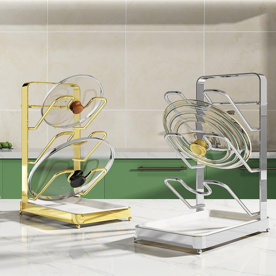 Deckelhalter, Küchen Organizer, Vertikaler Topfdeckelhalter, Deckel Organizer Küche mit 3 Ebenen, pl