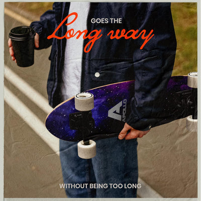 Apollo Mini-Longboard | Midi Cruiser als Komplett-Board, 70cm (30x8) | wendiges Kick Tail Mini Longb