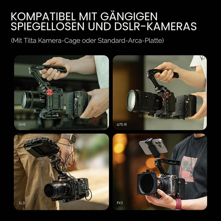 Tilta Verstellbarer ARCA-Empfänger für Mini PD V-Mount-Akkuplatte - Schwarz TA-BTP4-AR-B Nur ARCA-Em