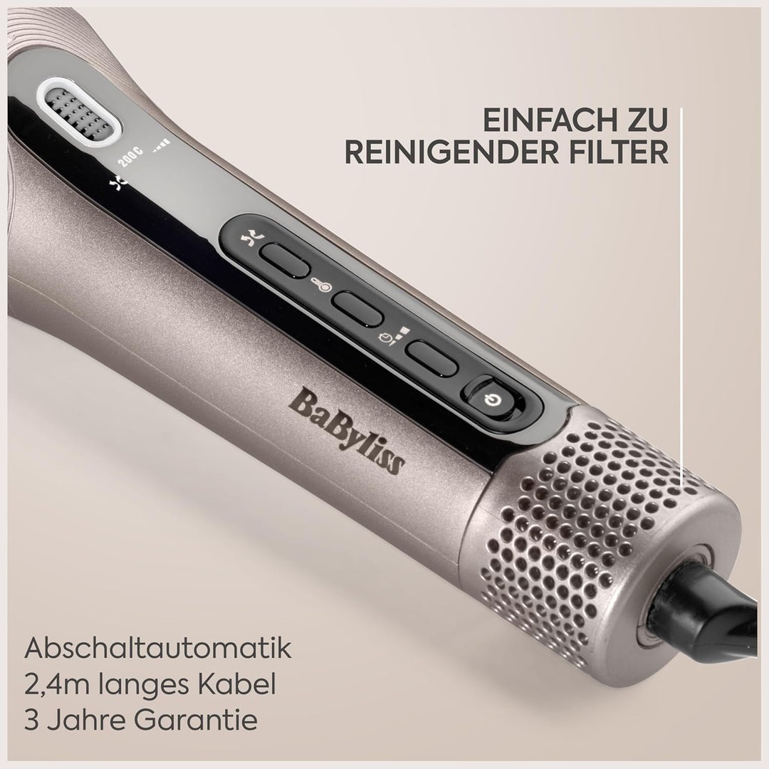 BaByliss Style Secret Air Automatisch Lockenstab – 25mm mit sanfter Wärme &amp; Luftstrom, 48 Styling‑Ko