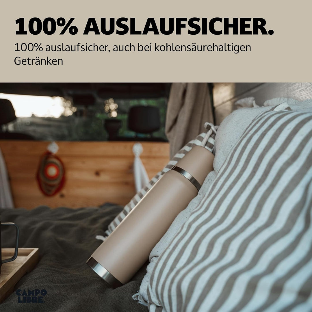 Campo Libre. Jaco® Thermoskanne 1L, 750ml, 500ml I Thermos mit Becher I Unsere Thermosflasche mind.