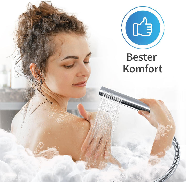AQUADE Badewannenarmatur mit Handbrause Modell: Wannenrandarmatur 4 Loch | Mischbatterie Badewanne m