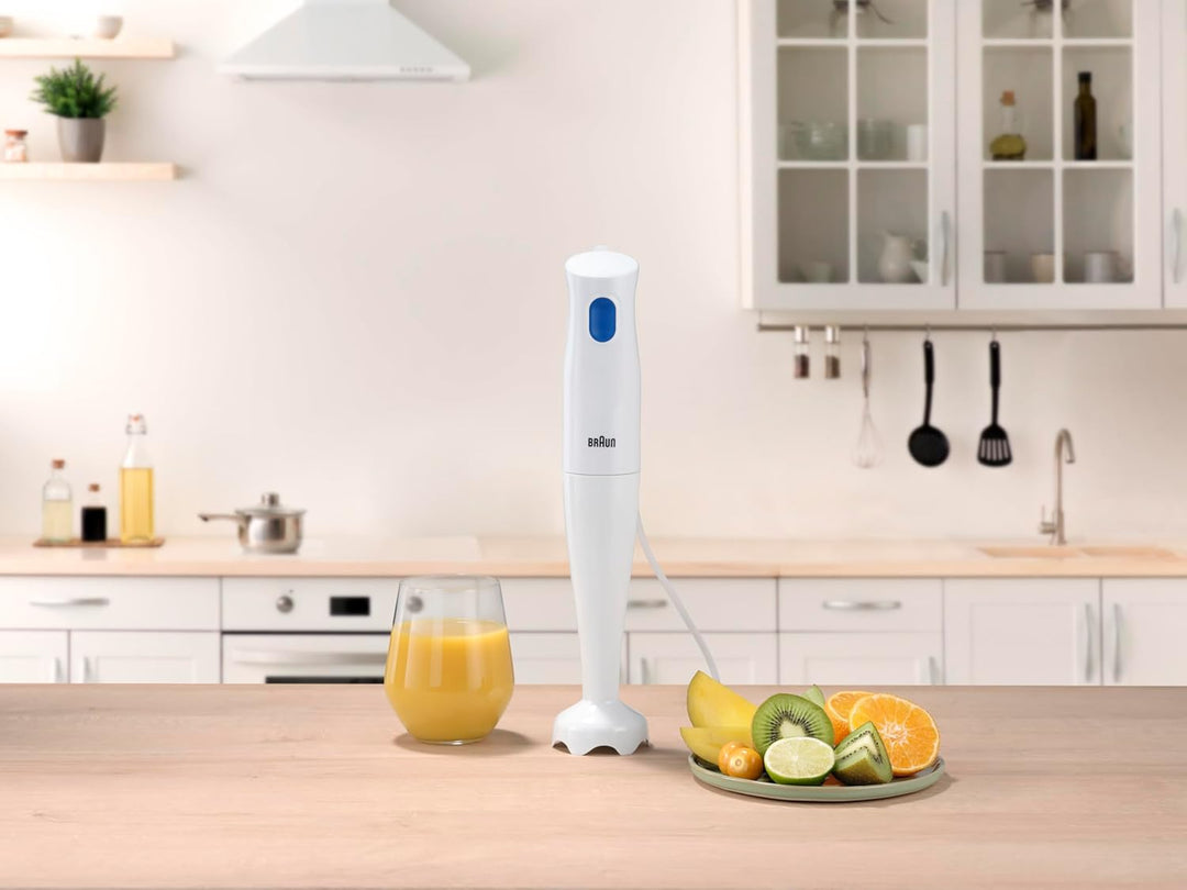 Braun Stabmixer MQ10.001PWH + Messbecher 600 ml, 5 Jahre Service, leicht, EasyTwist-System zum einfa
