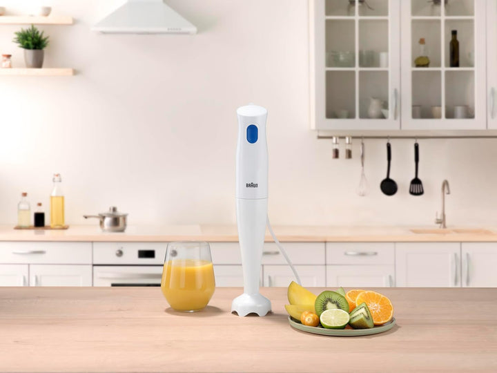 Braun Stabmixer MQ10.001PWH + Messbecher 600 ml, 5 Jahre Service, leicht, EasyTwist-System zum einfa