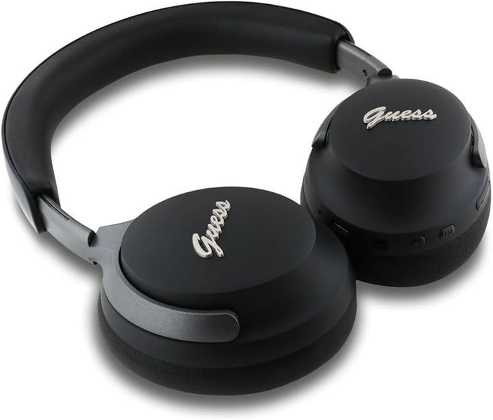 Guess Wireless Kopfhörer mit Studio Sound PU Leder Script Logo ANC/ENC (Schwarz), Schwarz