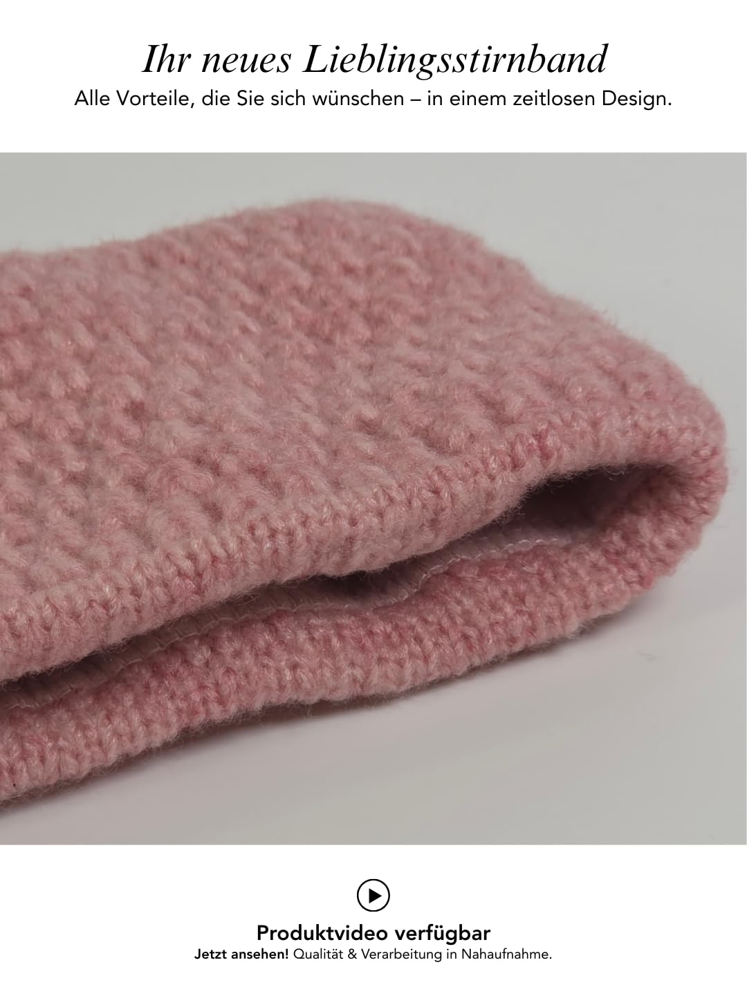 Baesics Stirnband Rosa für Damen & Herren – warme & elastische Unisex Ohrenwärmer mit Fleecefutter -